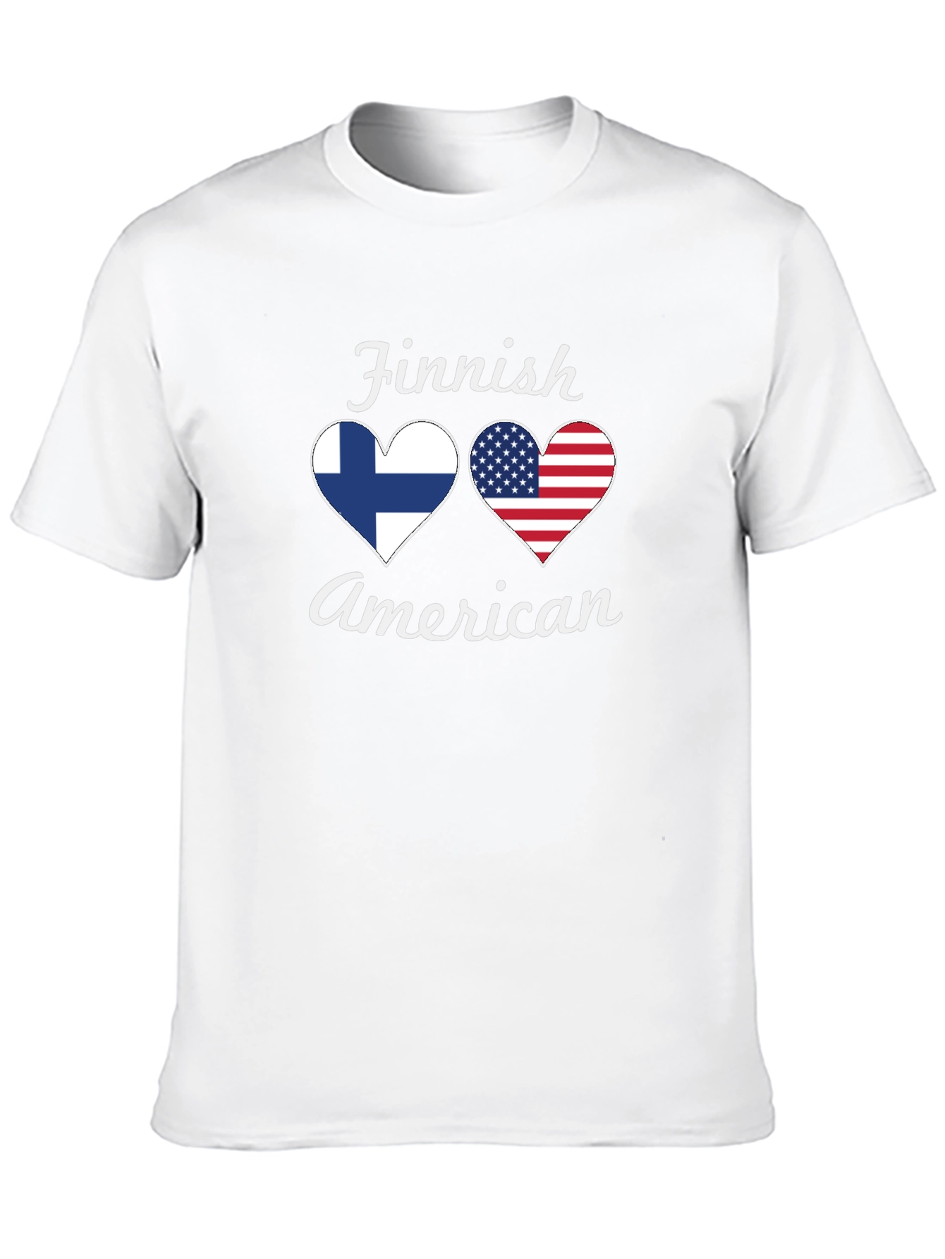 Finnish American Pride Tee | Flag Heart