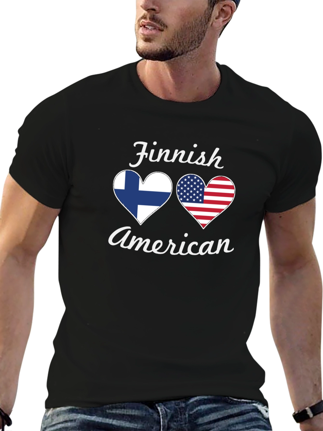 Finnish American Pride Tee | Flag Heart