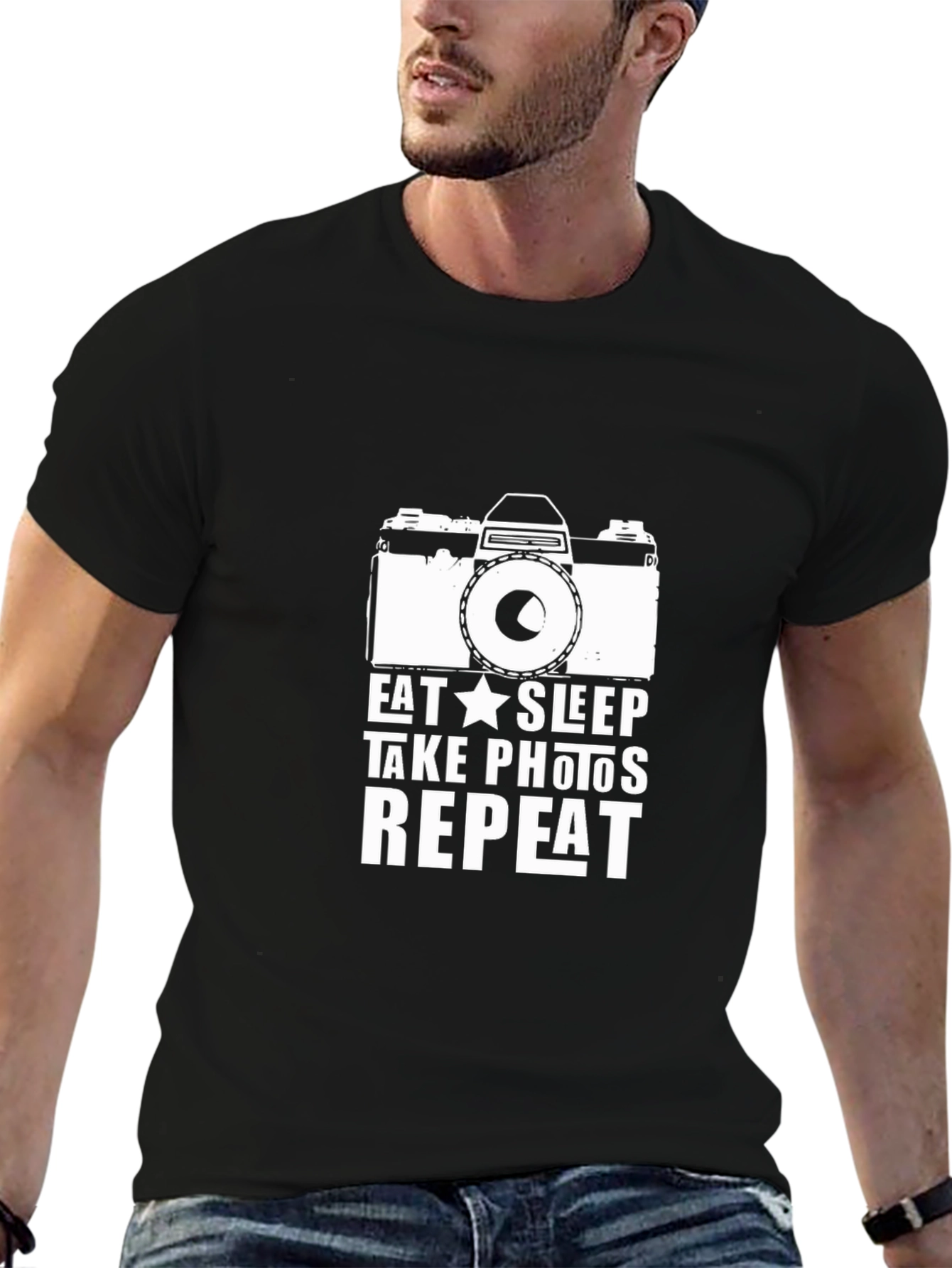 Eat Sleep Take Photos Repeat Black T-Shirt