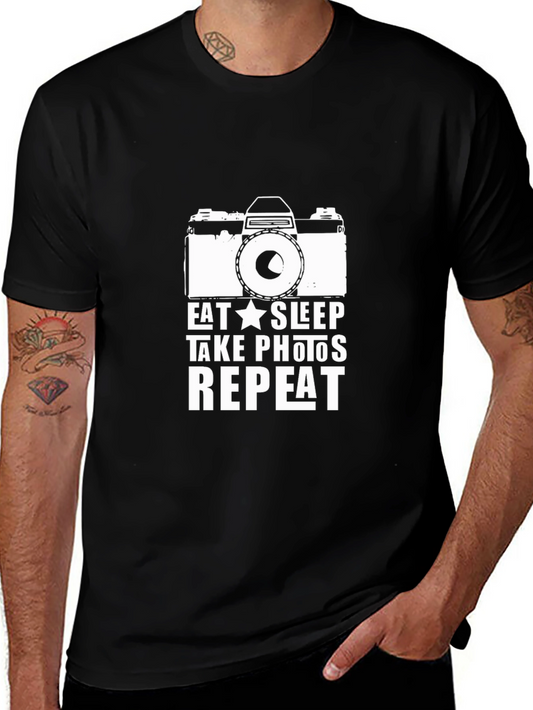 Eat Sleep Take Photos Repeat Black T-Shirt