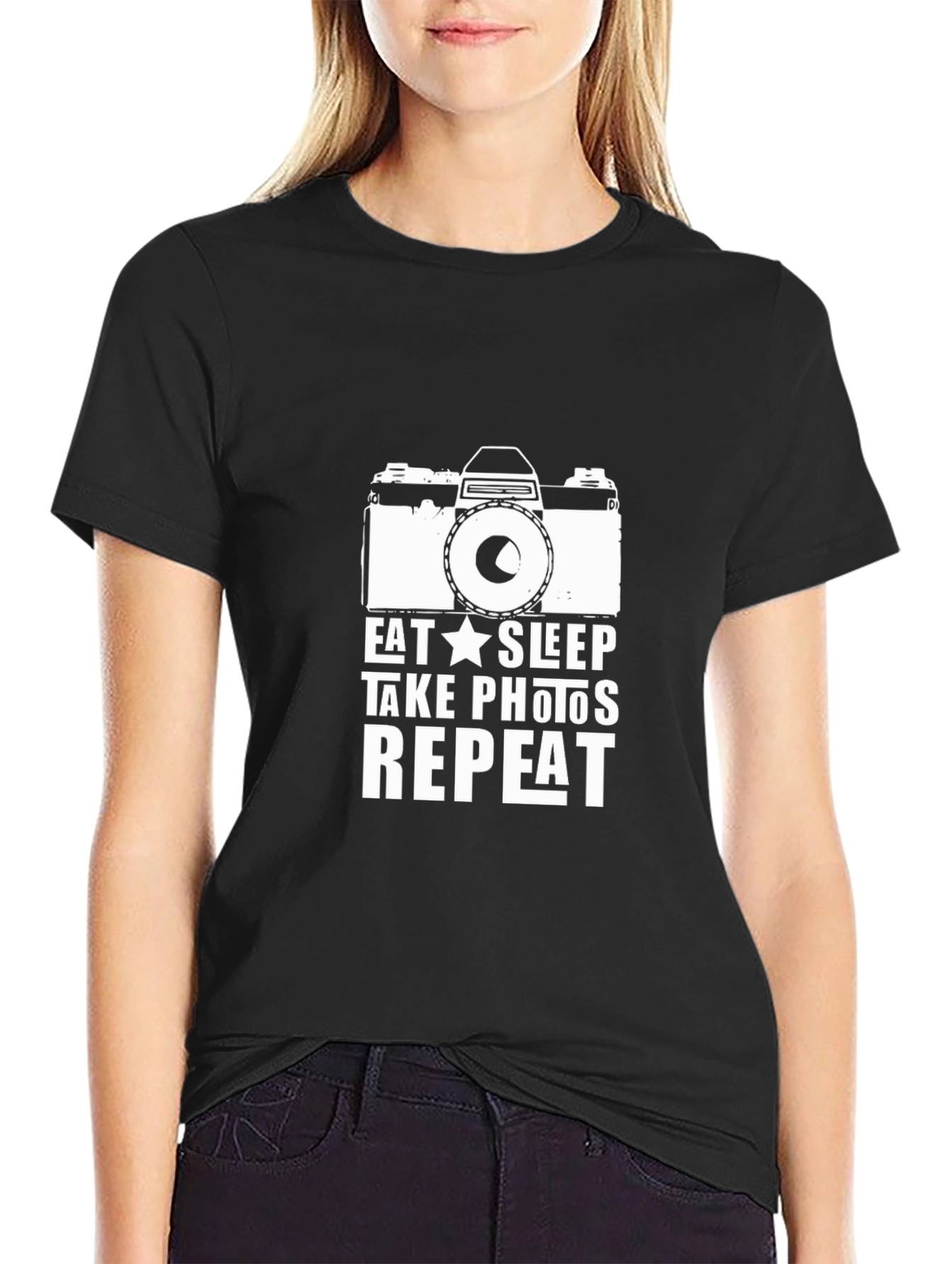 Eat Sleep Take Photos Repeat Black T-Shirt