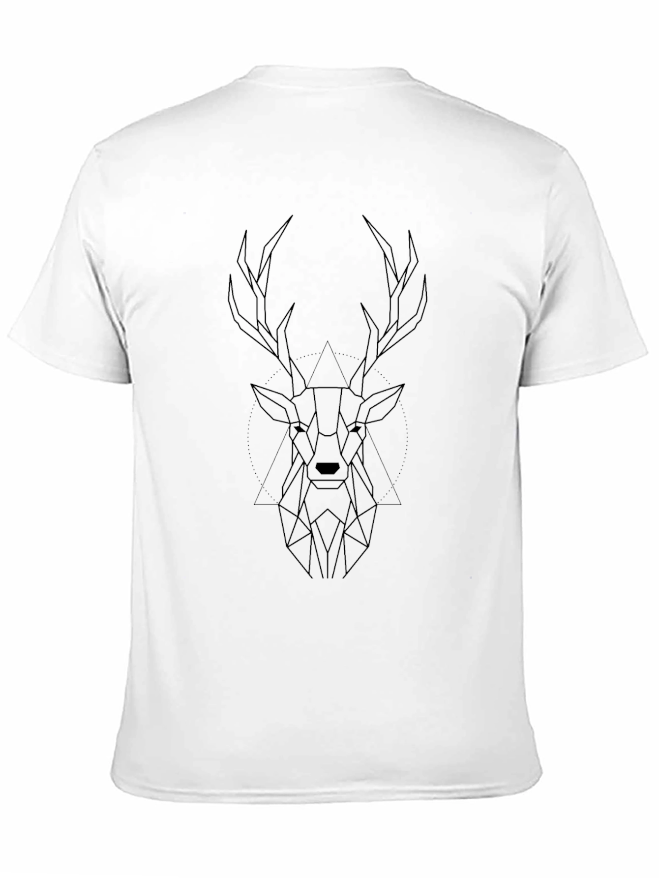 Geometric Deer Graphic Black T-Shirt