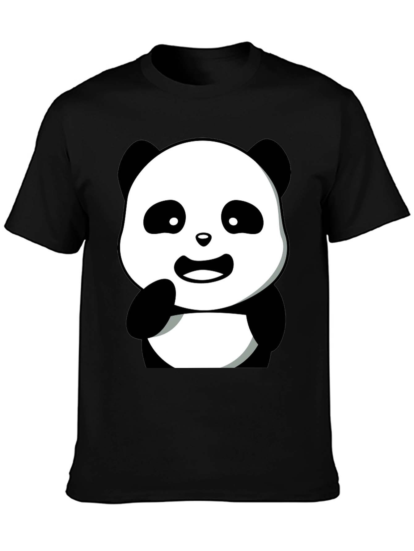 Cute Panda Graphic Tee - Mens Black T-Shirt