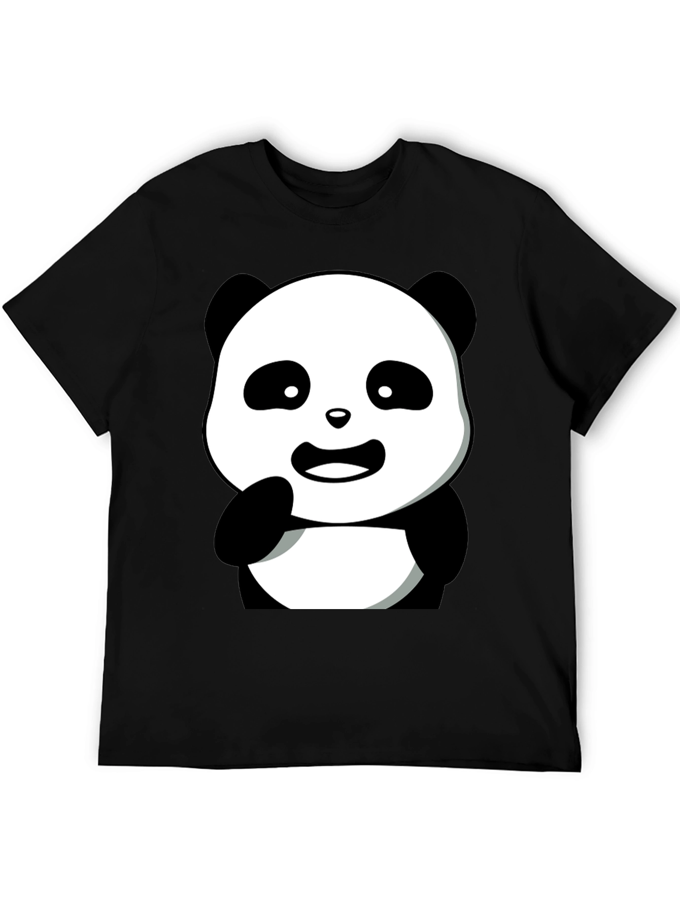 Cute Panda Graphic Tee - Mens Black T-Shirt