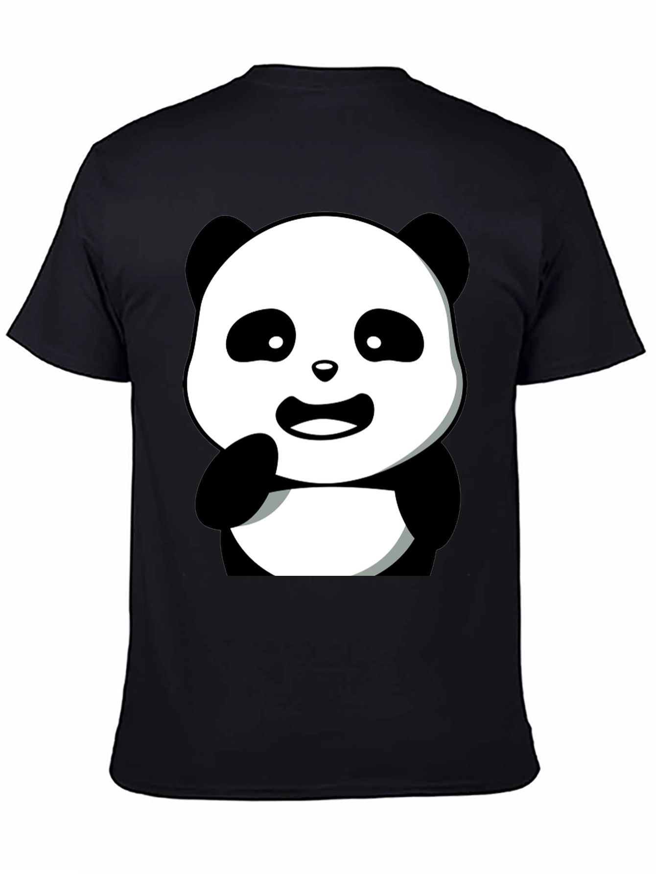 Cute Panda Graphic Tee - Mens Black T-Shirt