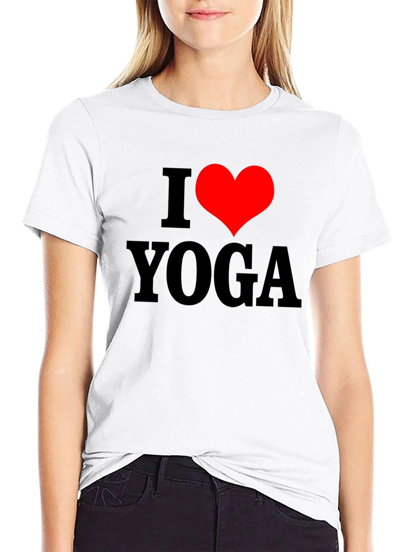 I Heart Yoga Black T-Shirt