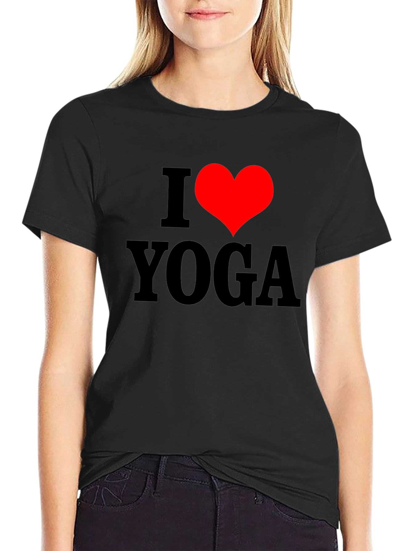 I Heart Yoga Black T-Shirt