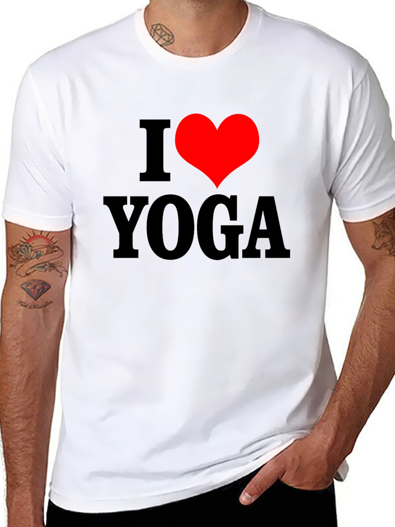 I Heart Yoga Black T-Shirt
