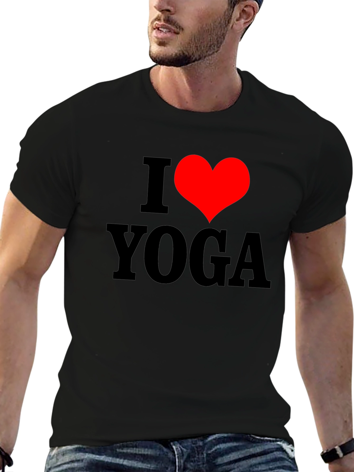 I Heart Yoga Black T-Shirt