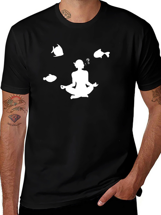 Meditating Diver Graphic Tee - Black