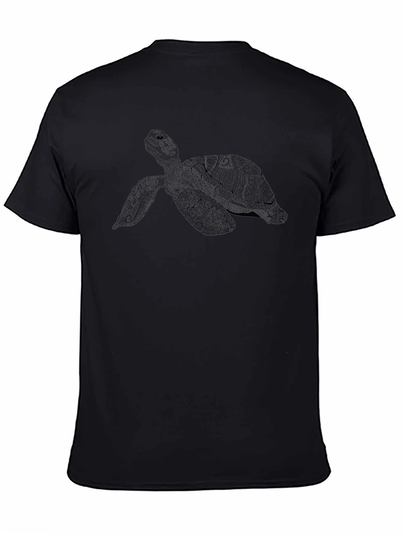 Mens Black Turtle Graphic Tee