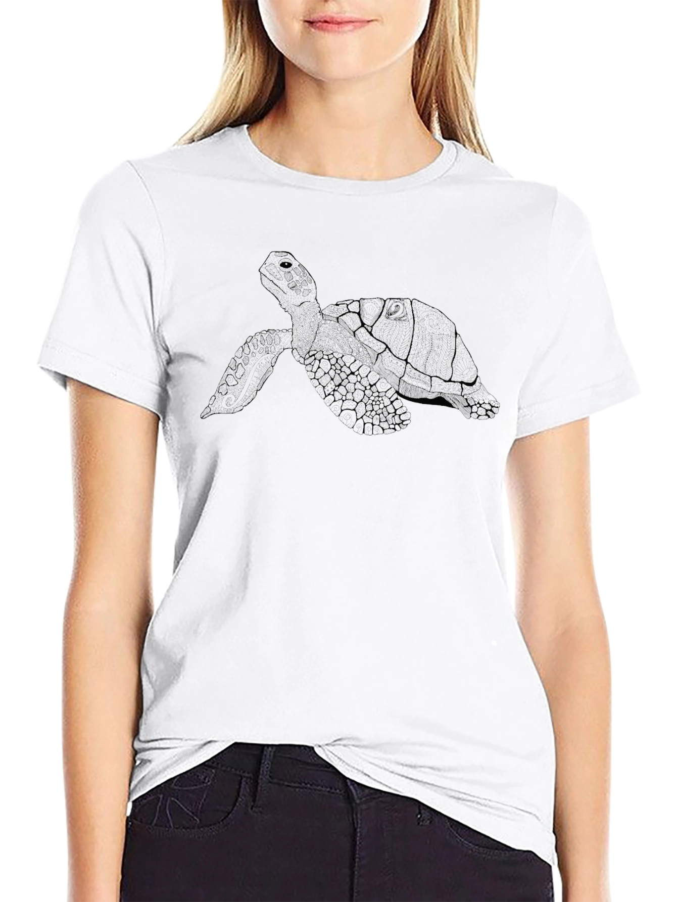 Mens Black Turtle Graphic Tee