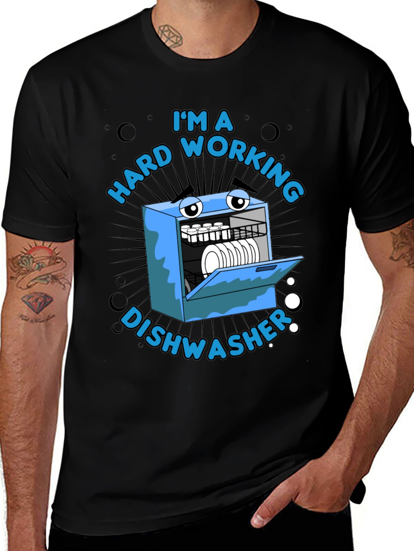 Hard Working Dishwasher Graphic T-Shirt