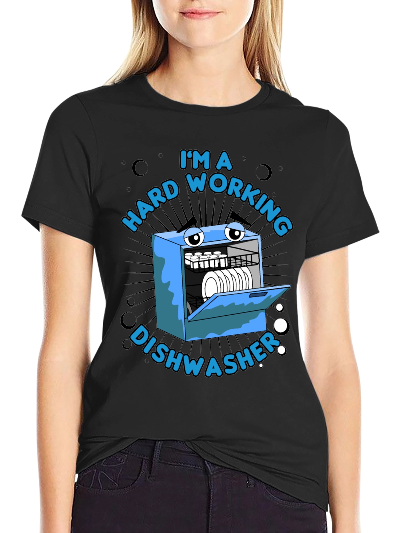 Hard Working Dishwasher Graphic T-Shirt