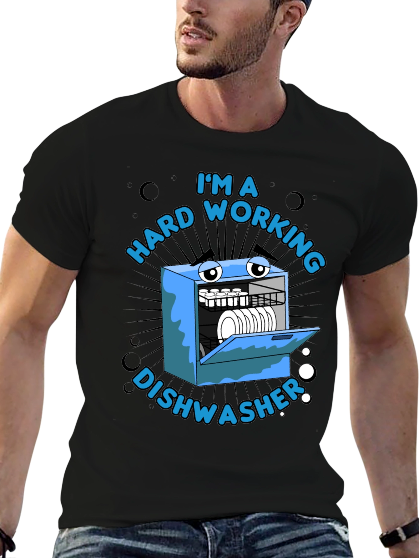 Hard Working Dishwasher Graphic T-Shirt