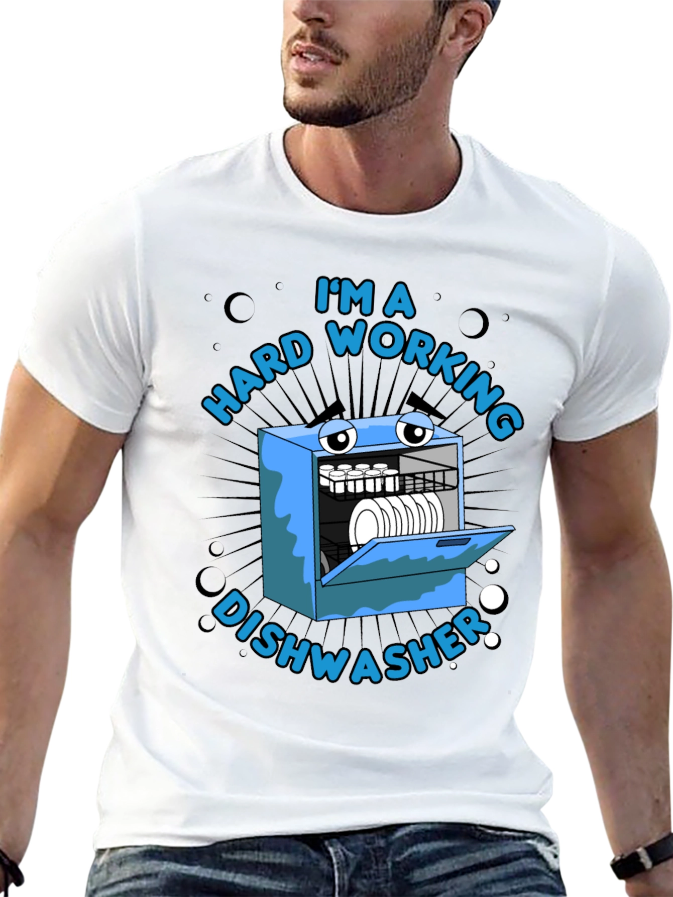Hard Working Dishwasher Graphic T-Shirt