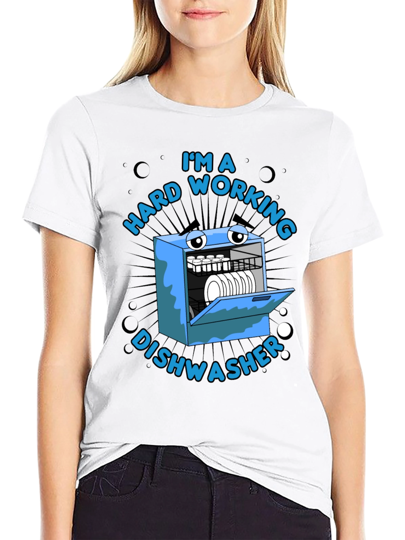 Hard Working Dishwasher Graphic T-Shirt