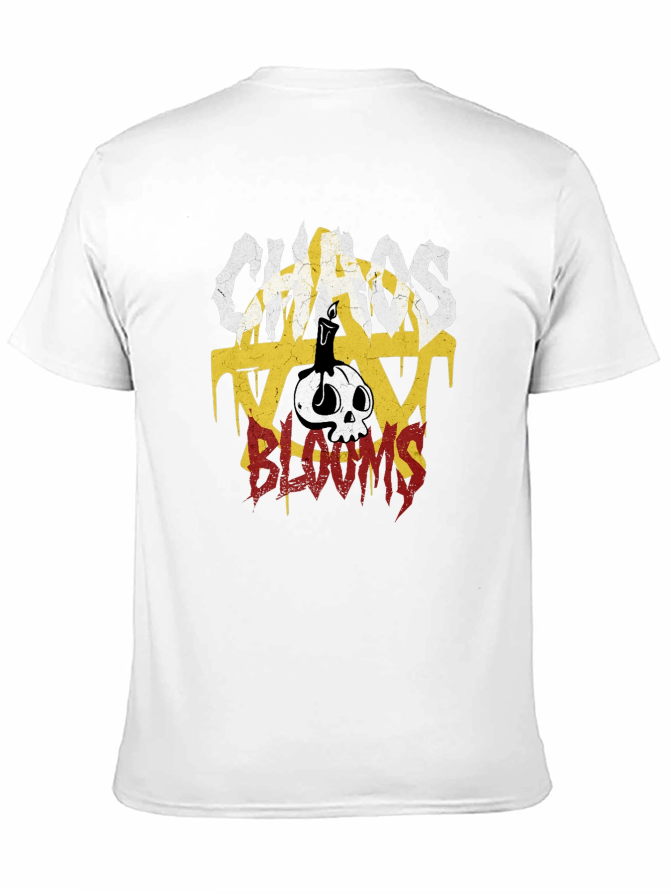 Chaos Blooms Graphic Print T-Shirt - Black