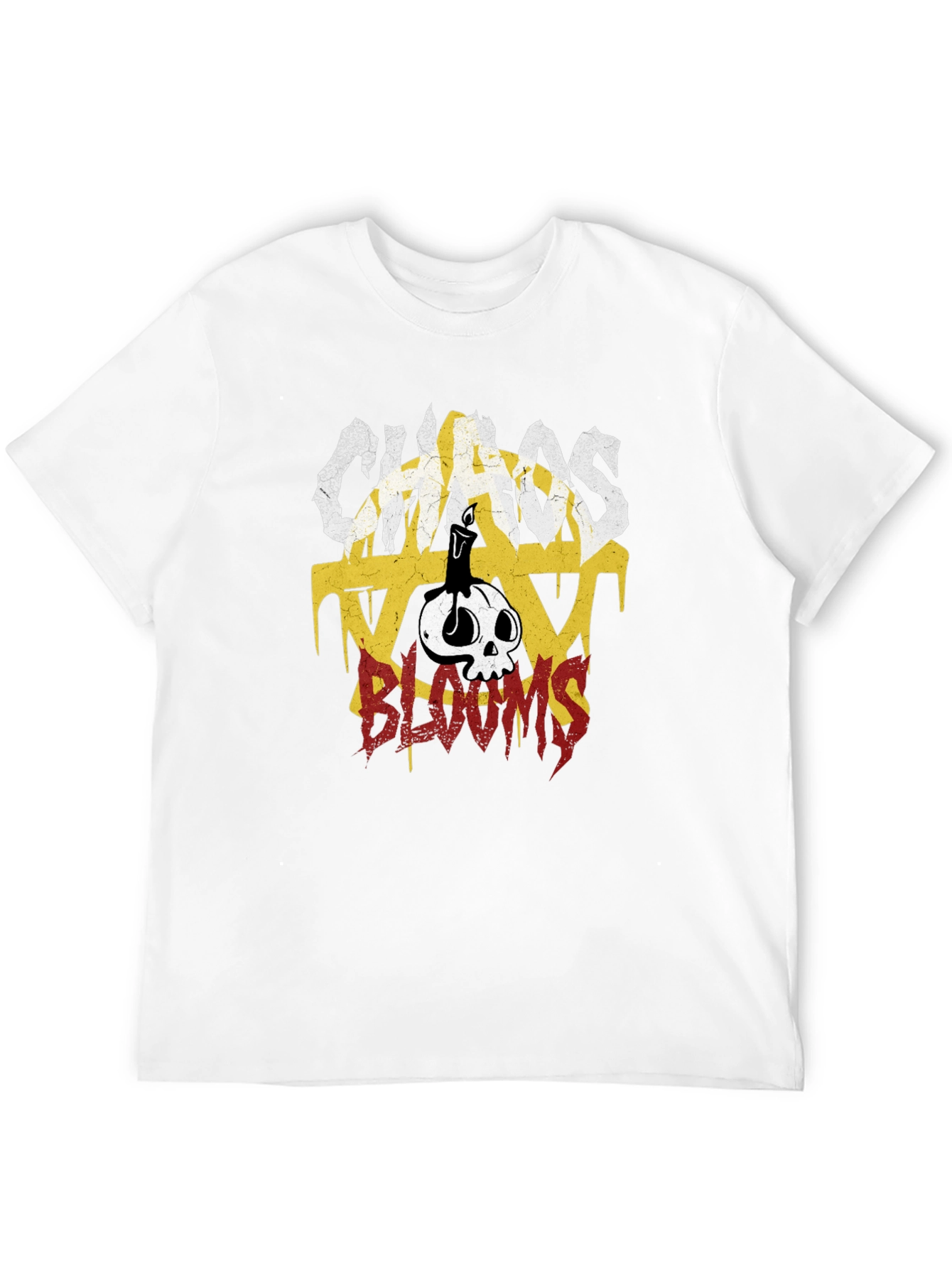 Chaos Blooms Graphic Print T-Shirt - Black