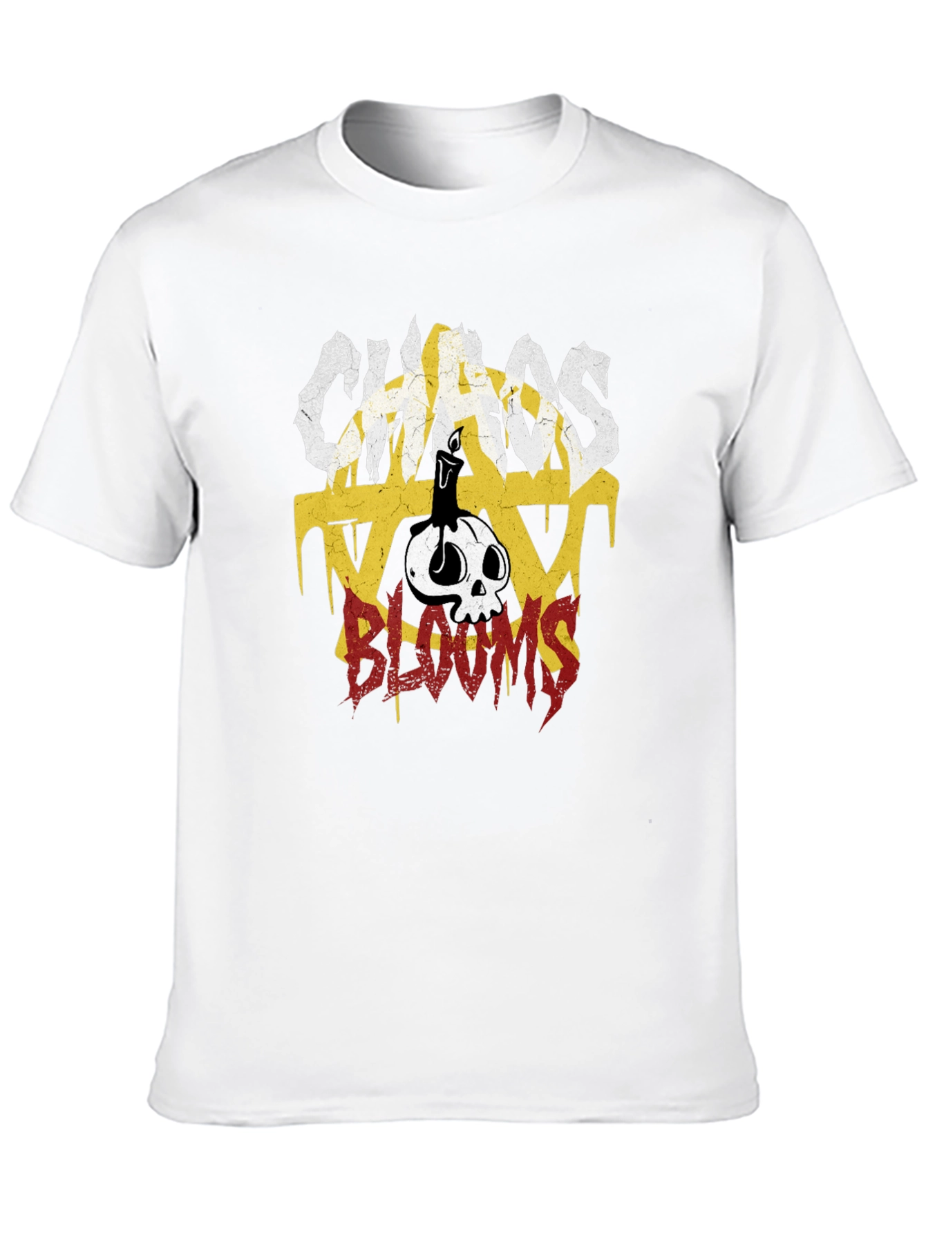 Chaos Blooms Graphic Print T-Shirt - Black