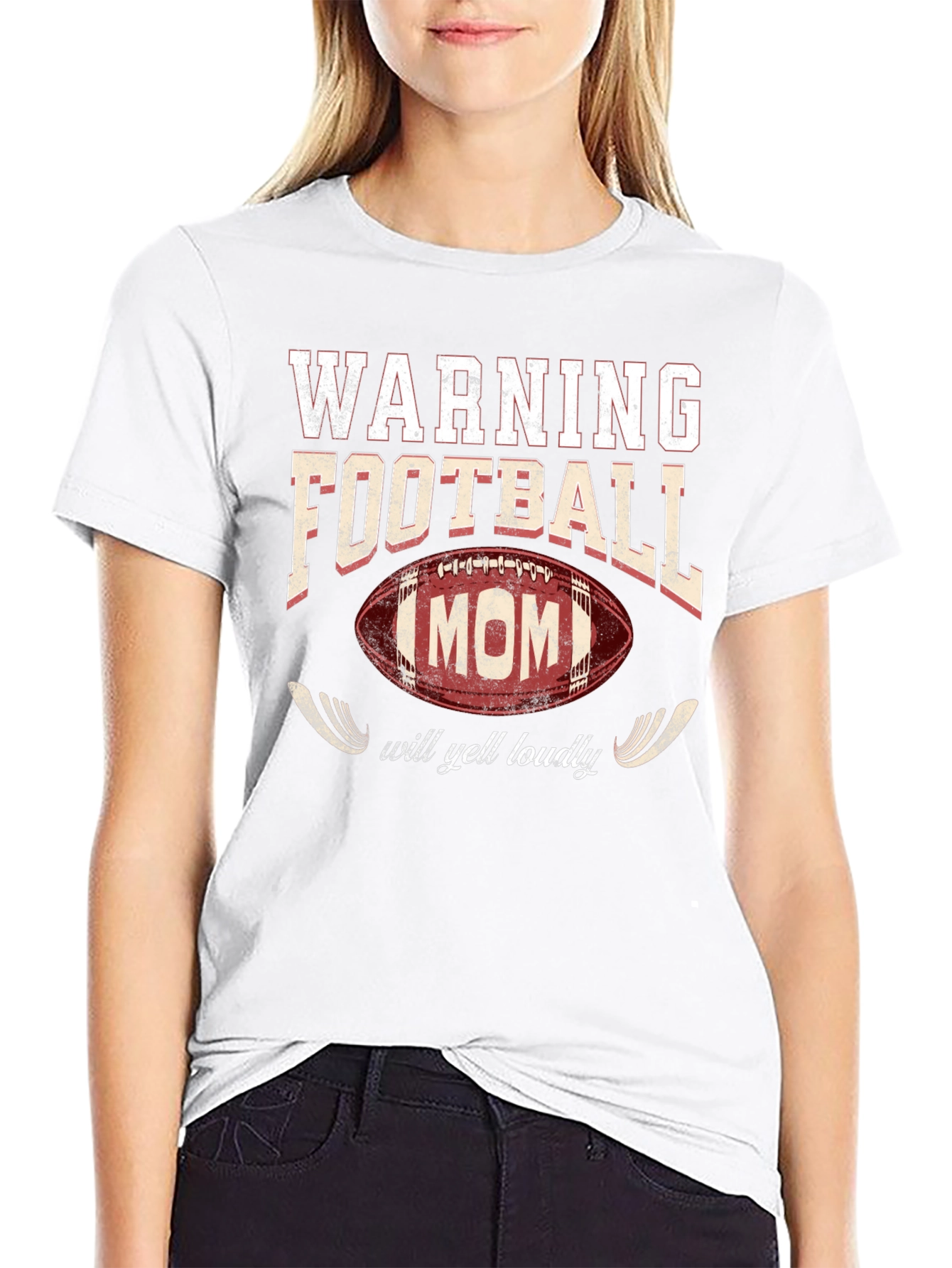 Warning Football Mom Graphic Tee