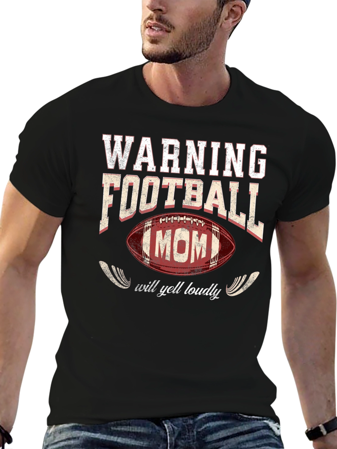 Warning Football Mom Graphic Tee