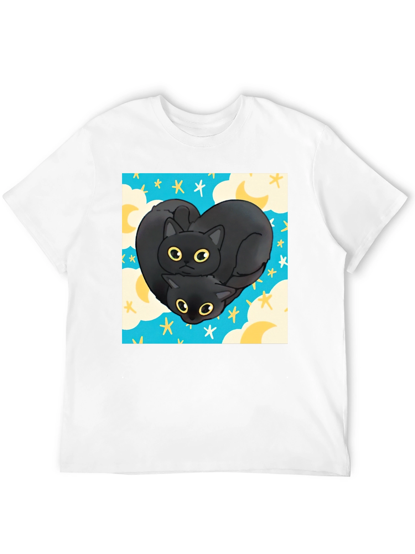 Black Cat Heart Graphic T-Shirt