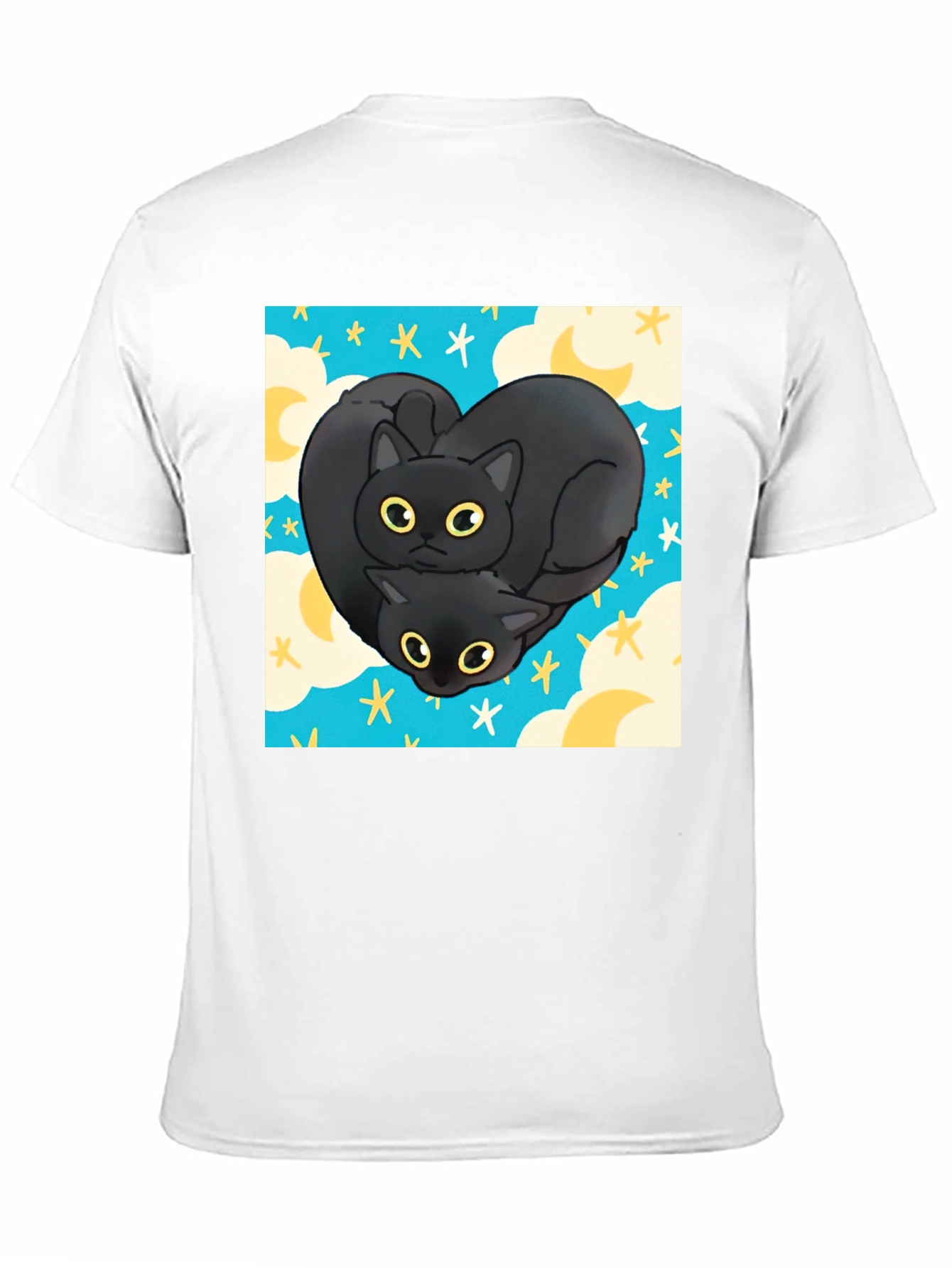 Black Cat Heart Graphic T-Shirt