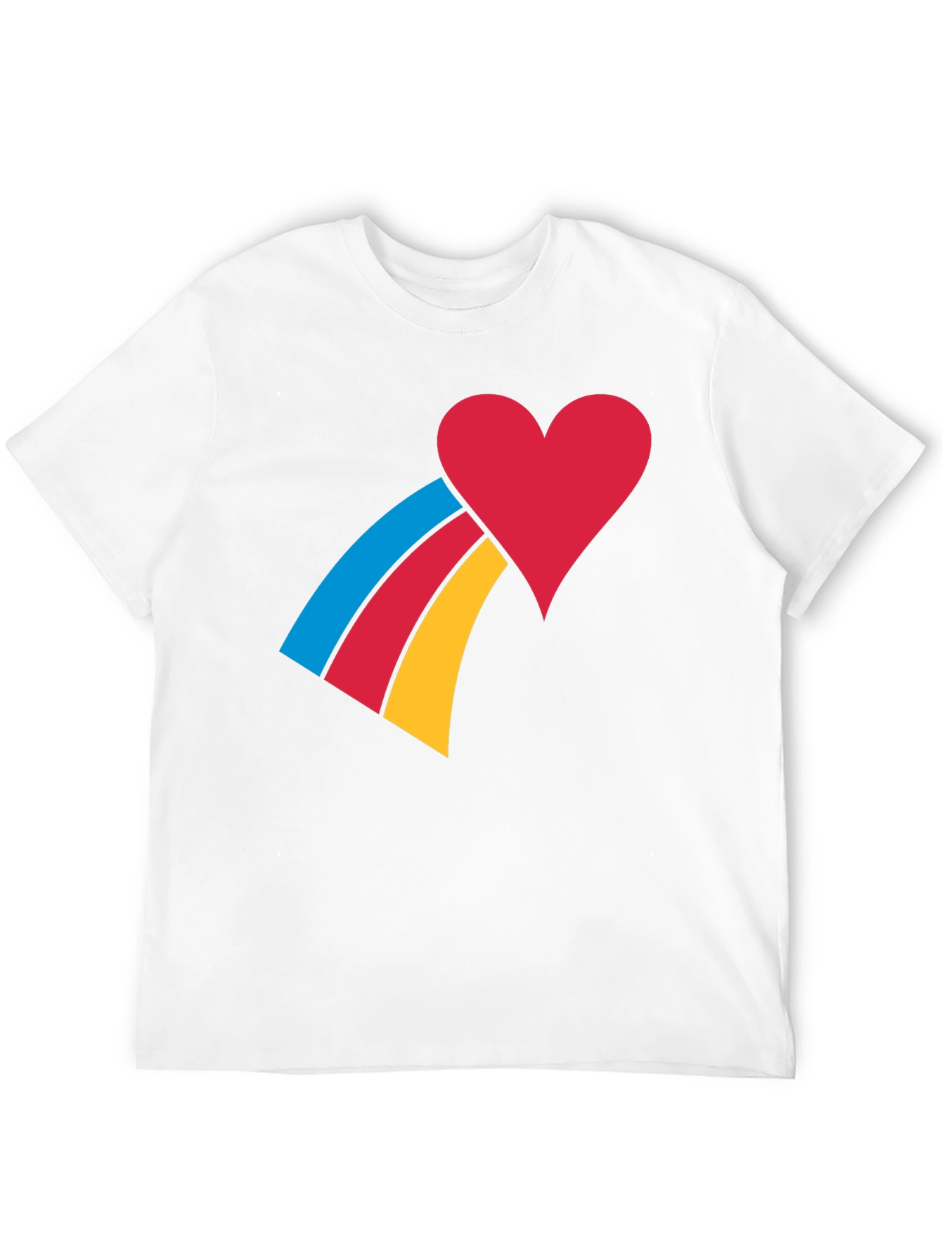 Heart Rainbow Graphic Tee - Black Unisex T-Shirt