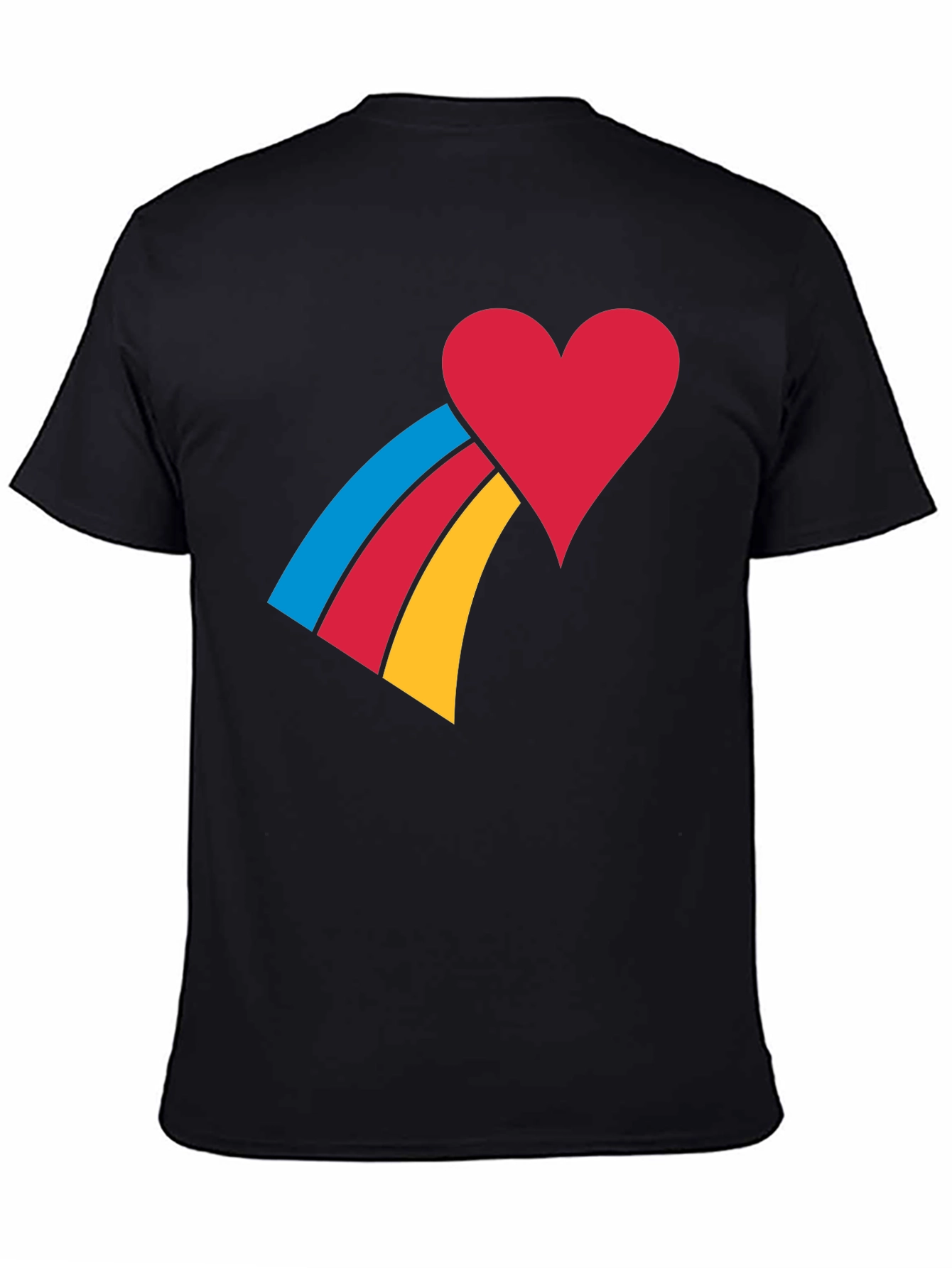 Heart Rainbow Graphic Tee - Black Unisex T-Shirt