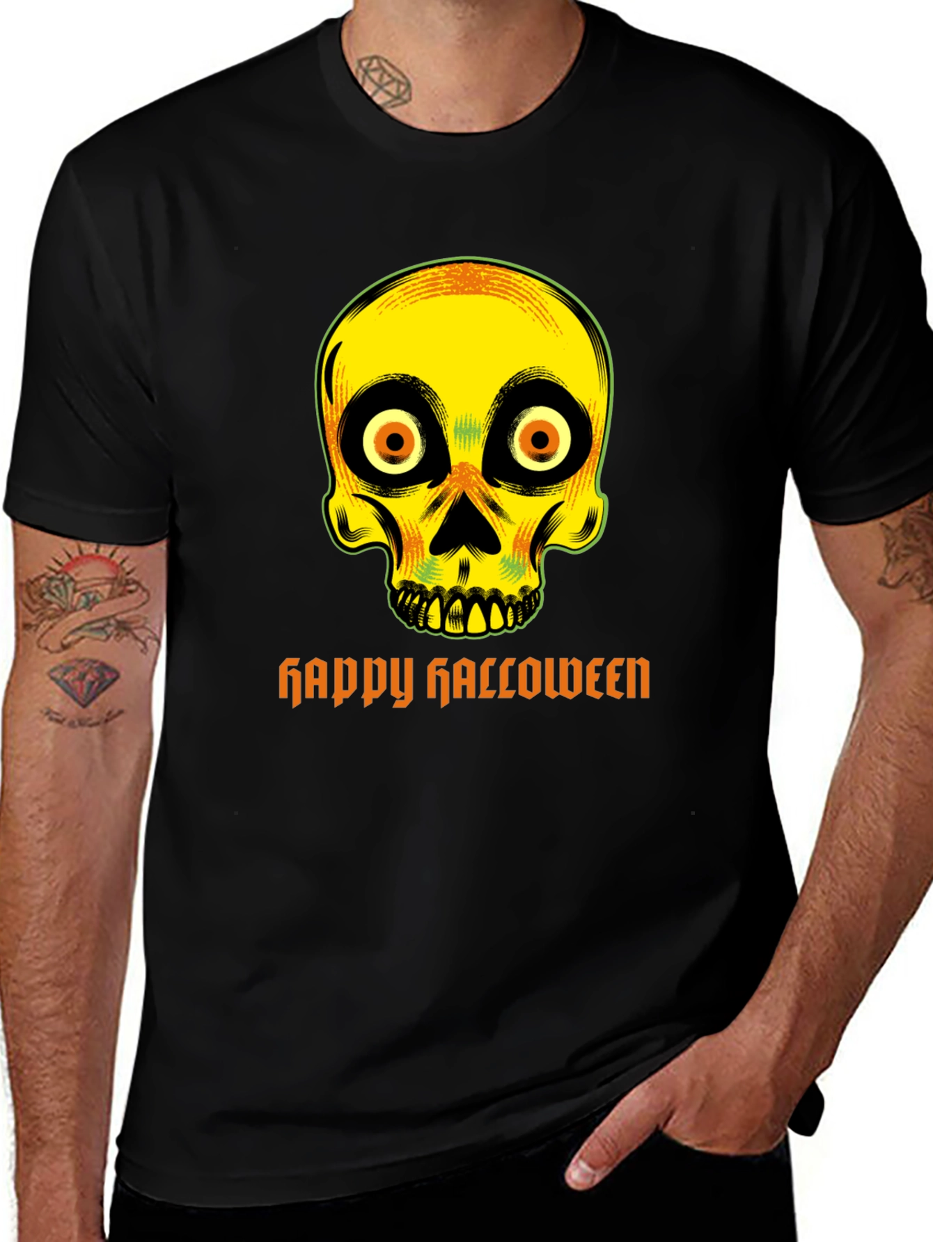 Spooky Skull Happy Halloween T-Shirt