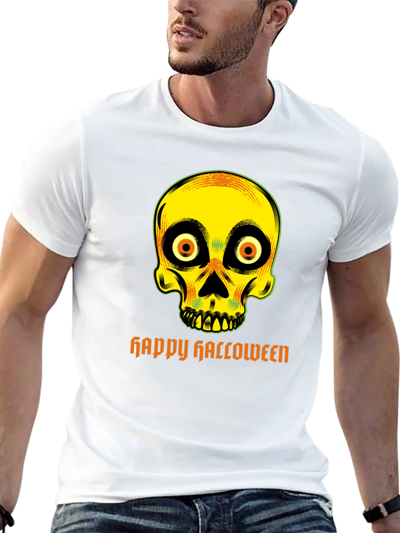 Spooky Skull Happy Halloween T-Shirt