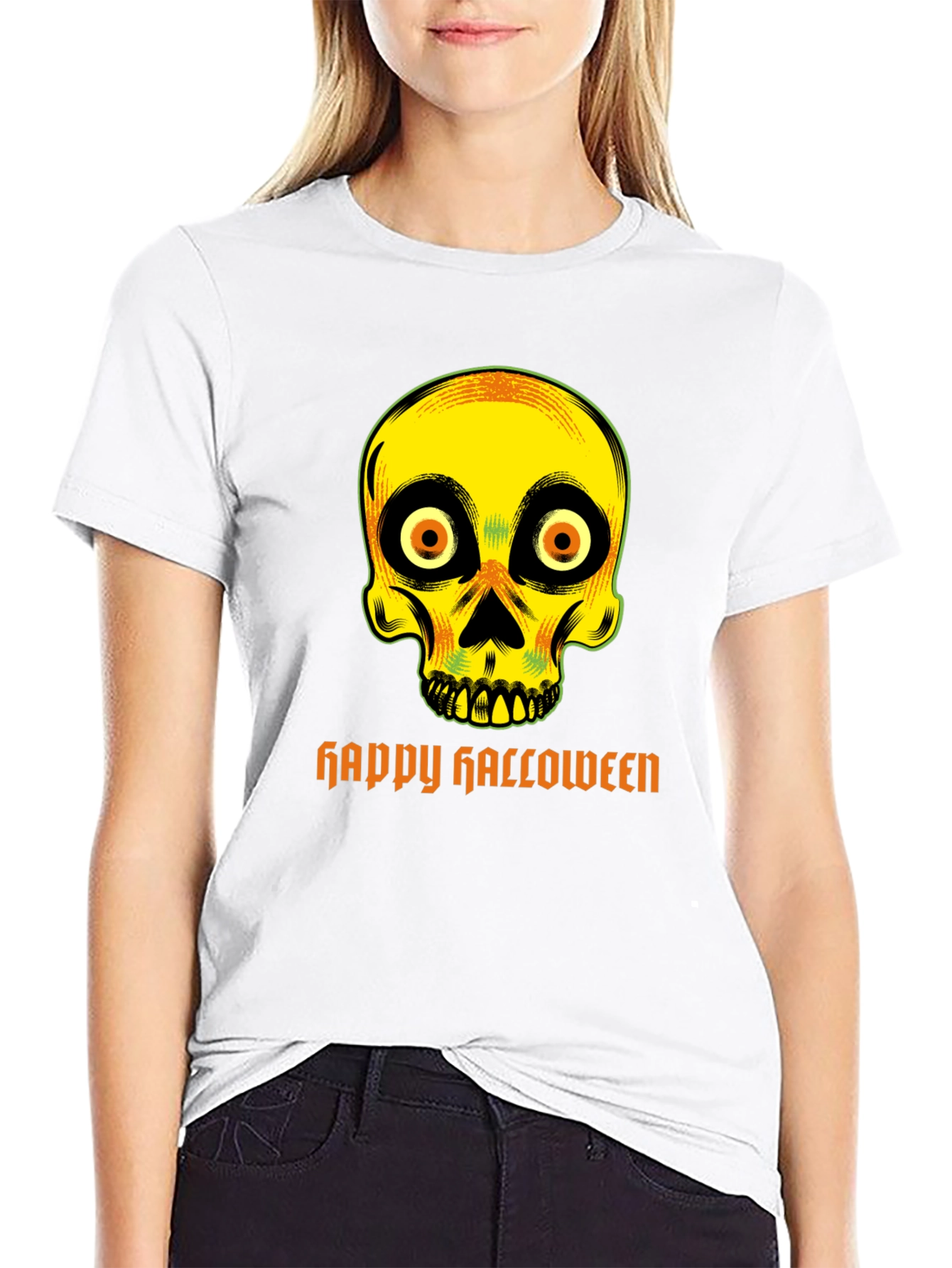 Spooky Skull Happy Halloween T-Shirt