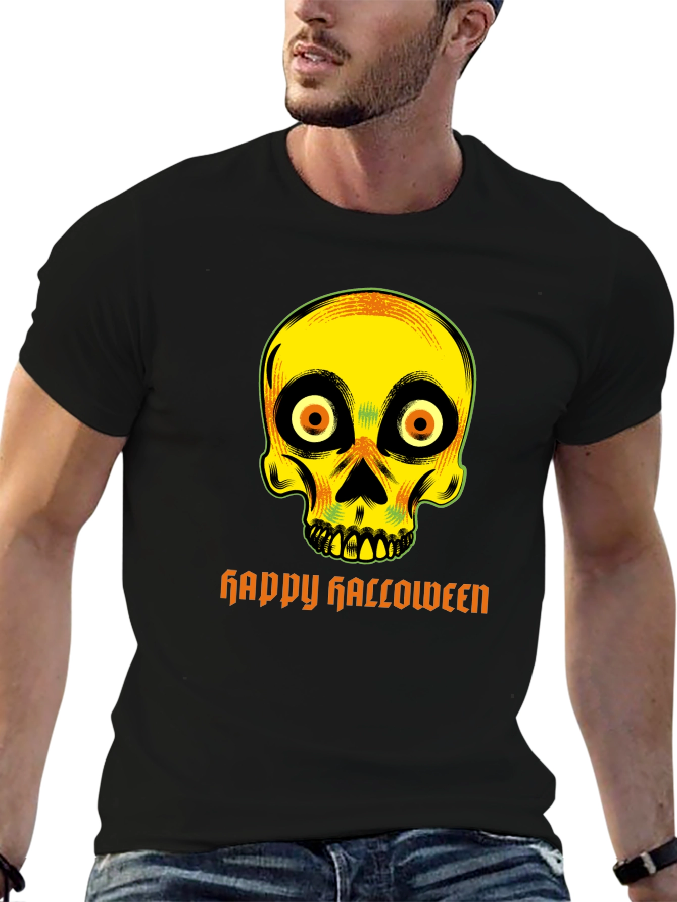 Spooky Skull Happy Halloween T-Shirt