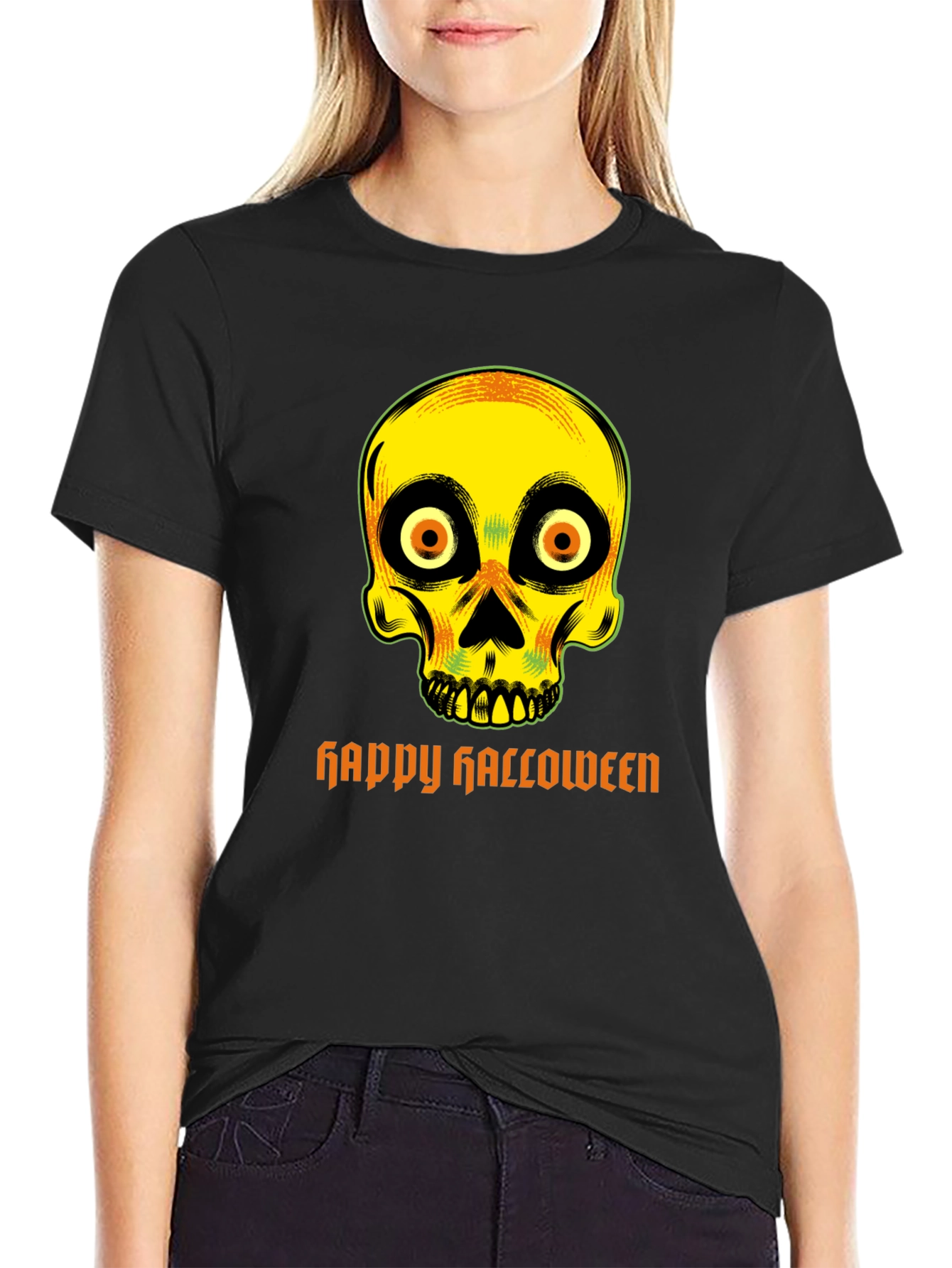 Spooky Skull Happy Halloween T-Shirt