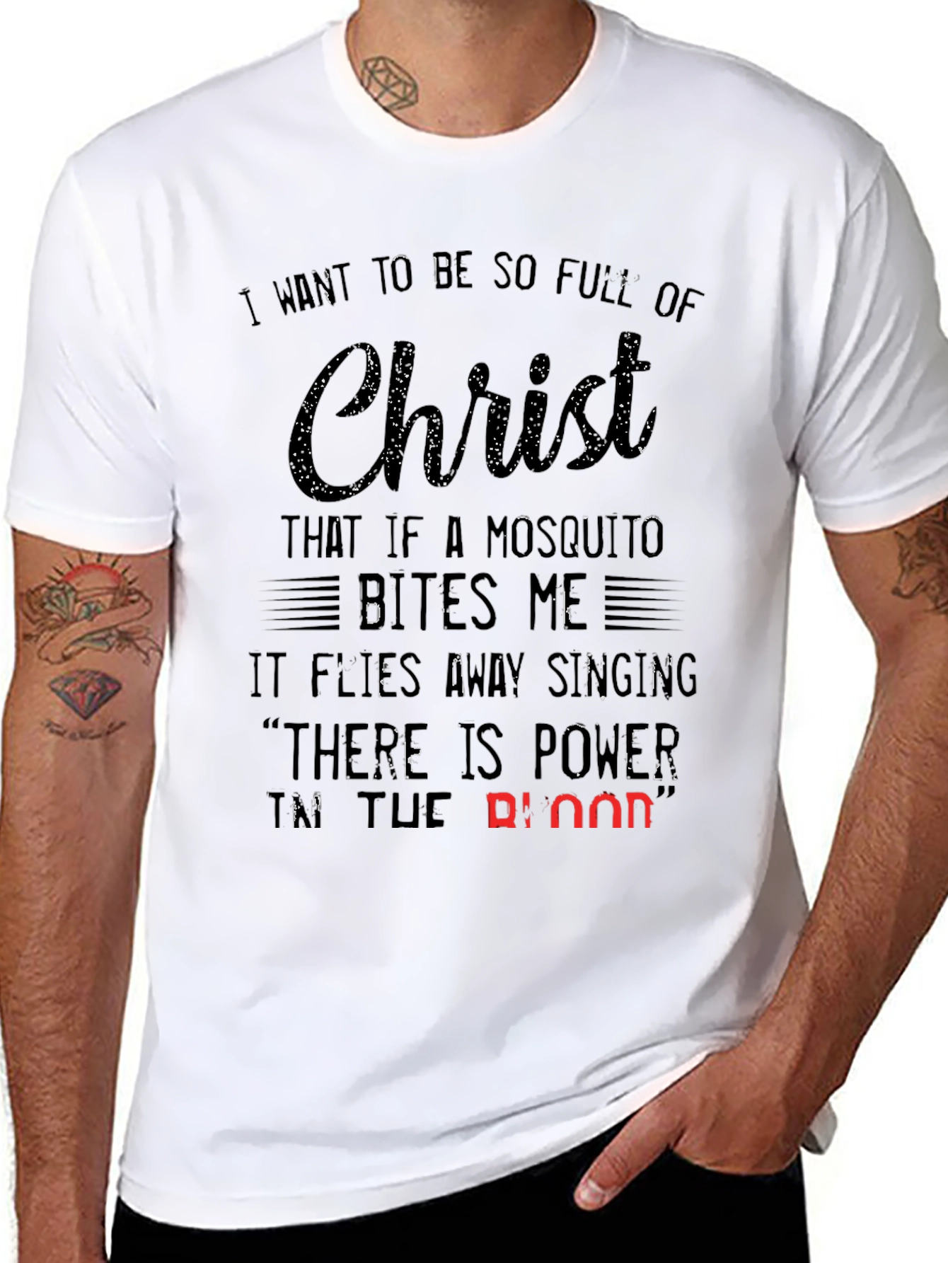 Christ Mosquito T-Shirt: Christian Humor Graphic Tee