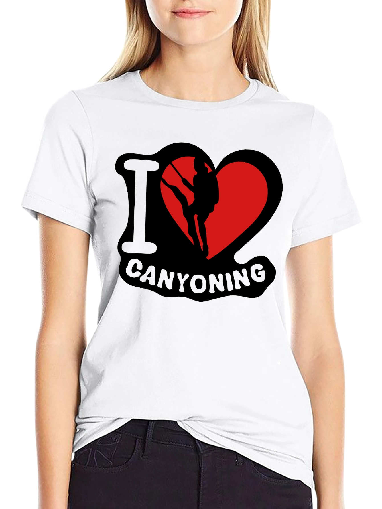 I Heart Canyoning Black T-Shirt