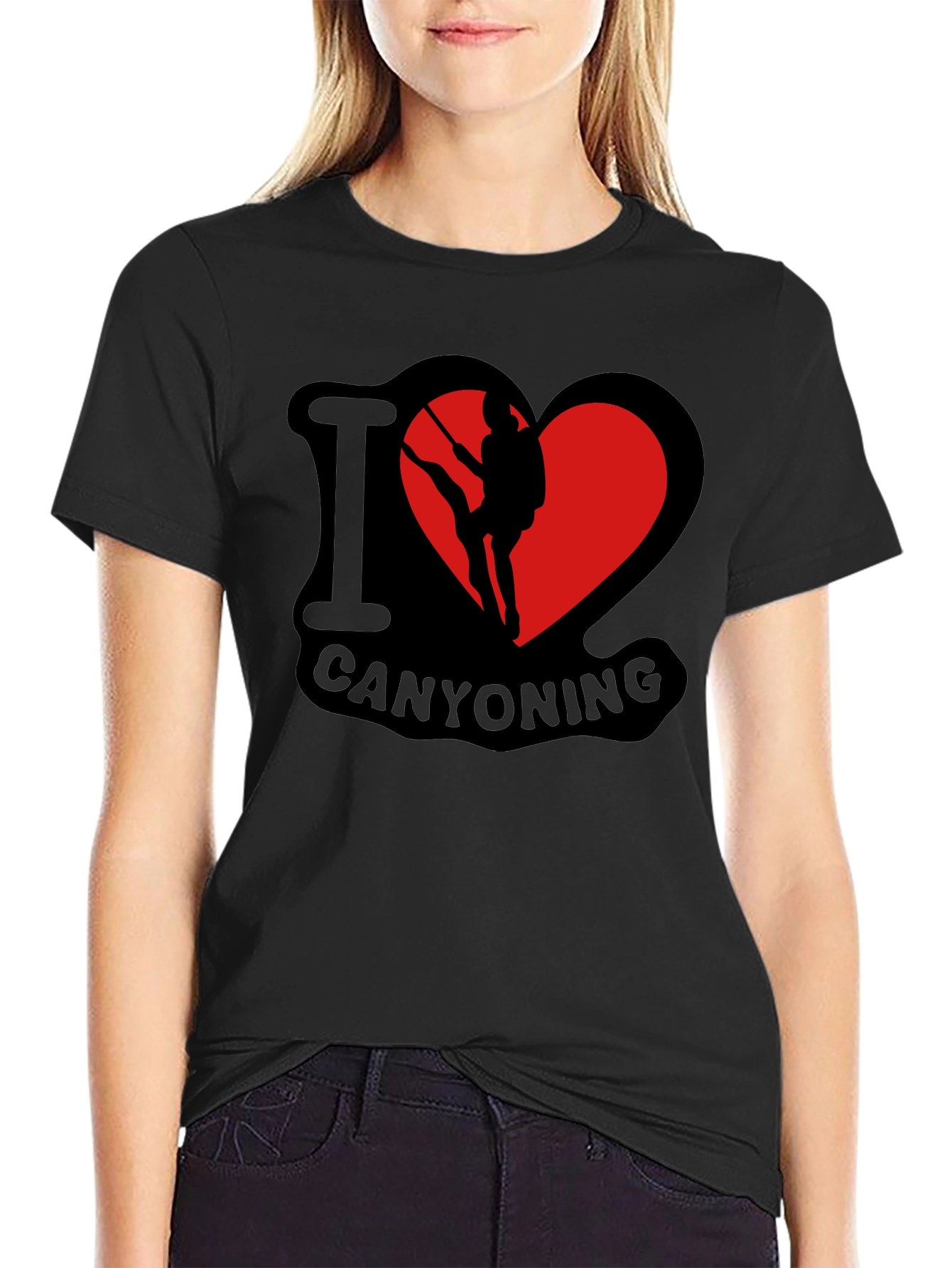 I Heart Canyoning Black T-Shirt