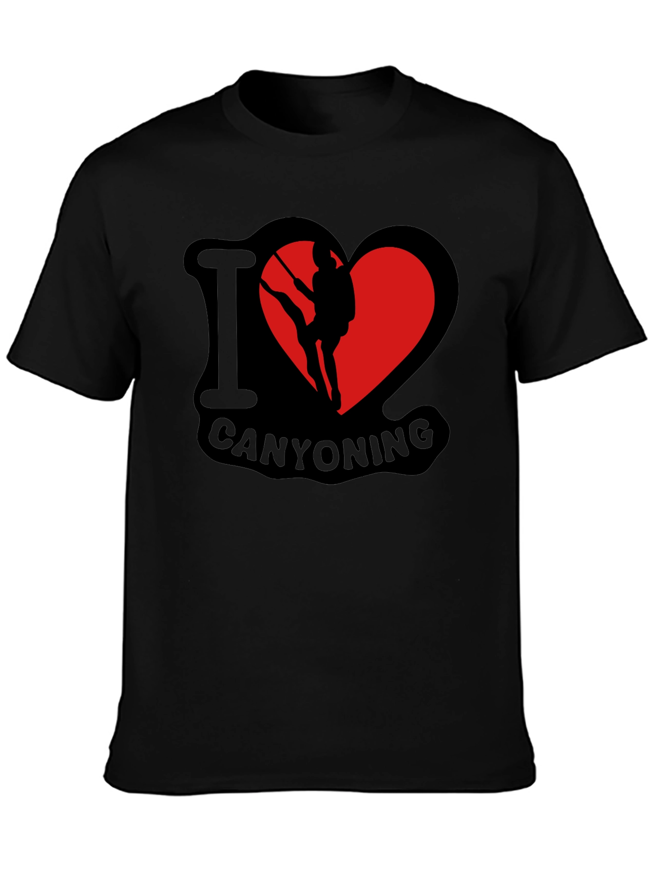 I Heart Canyoning Black T-Shirt