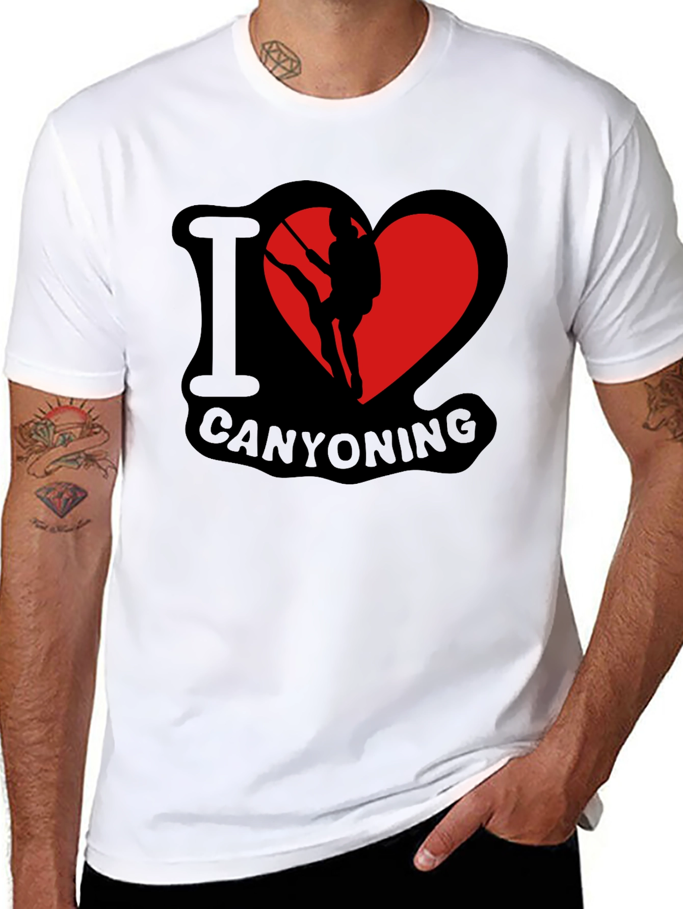 I Heart Canyoning Black T-Shirt
