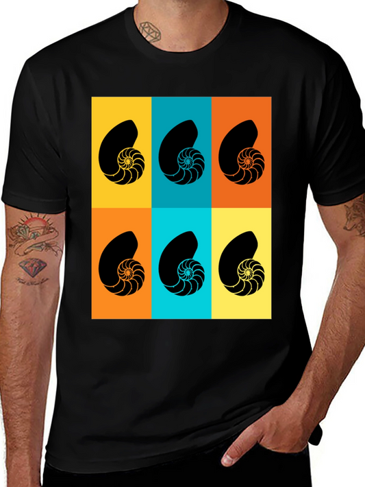 Nautilus Shell Pop Art Graphic Tee - Modern Unisex T-Shirt