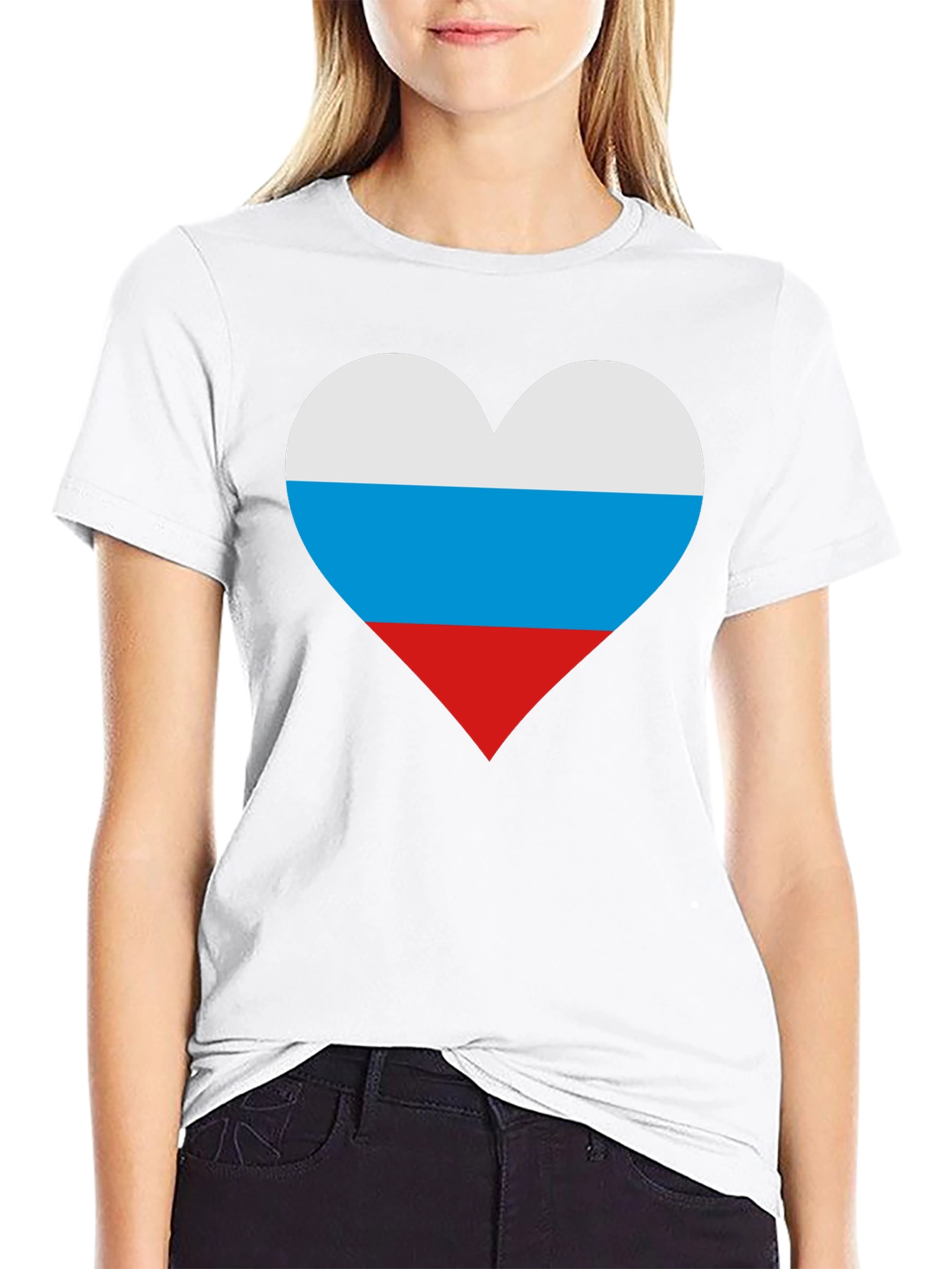 Russian Flag Heart T-Shirt - Patriotic Pride