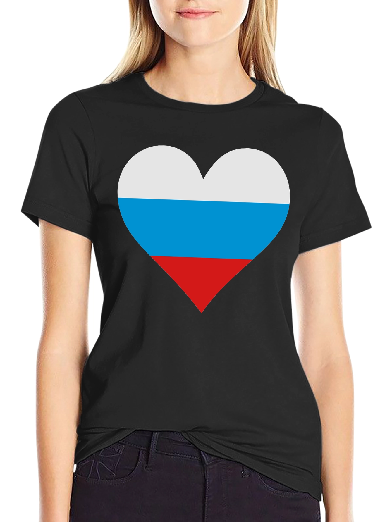 Russian Flag Heart T-Shirt - Patriotic Pride