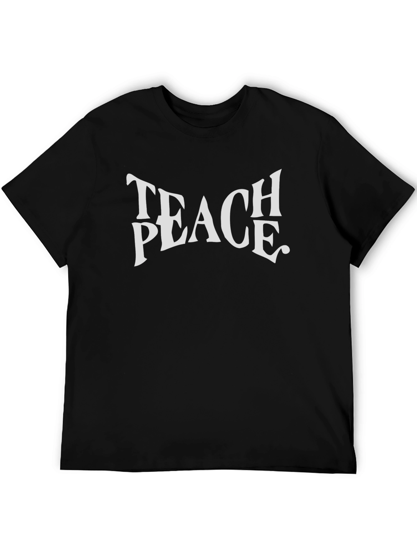 Teach Peace Graphic Tee - Black Crewneck T-Shirt