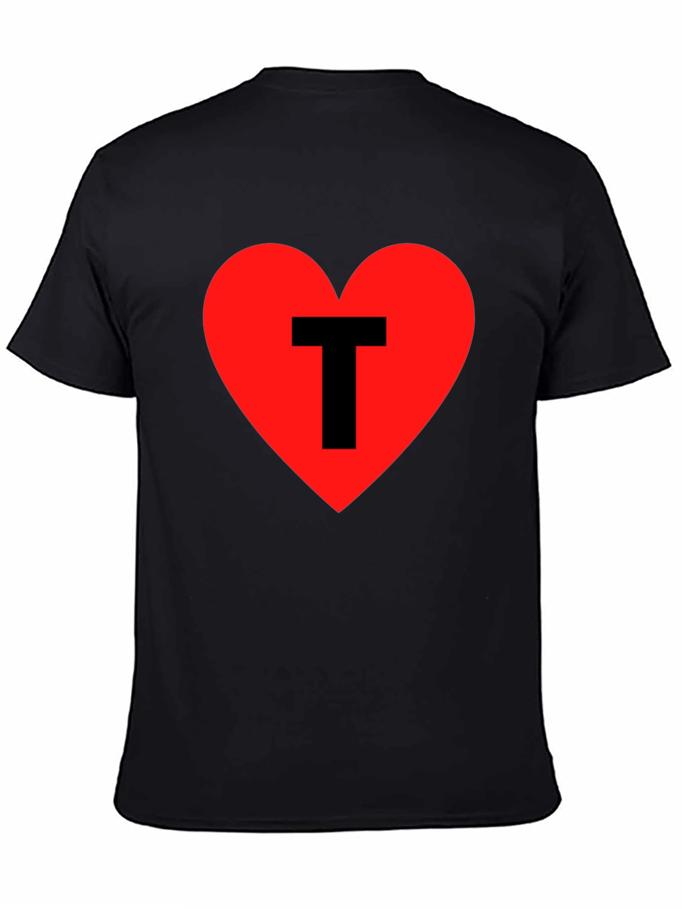 I Heart T - Black Cotton Graphic Tee