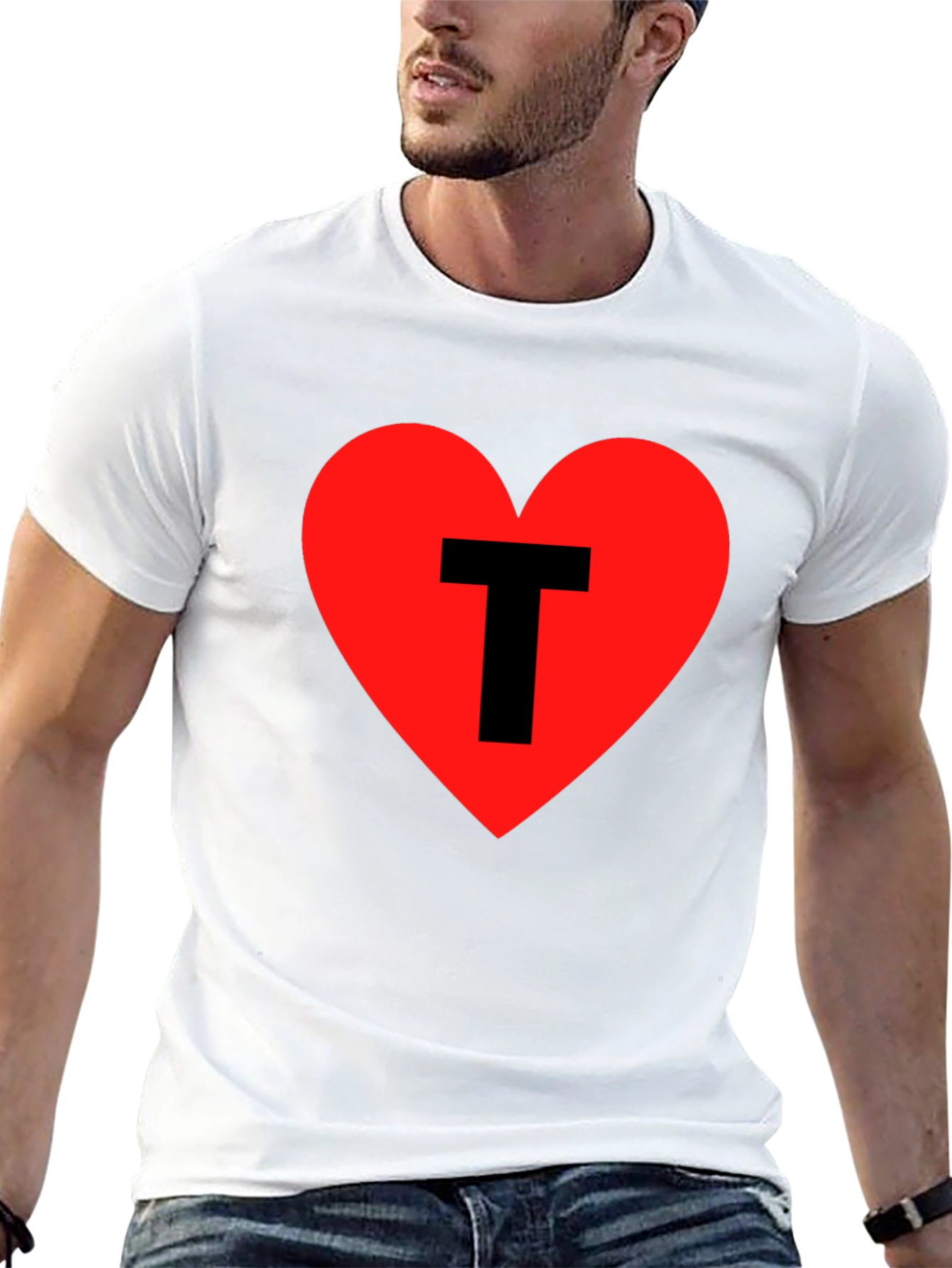 I Heart T - Black Cotton Graphic Tee