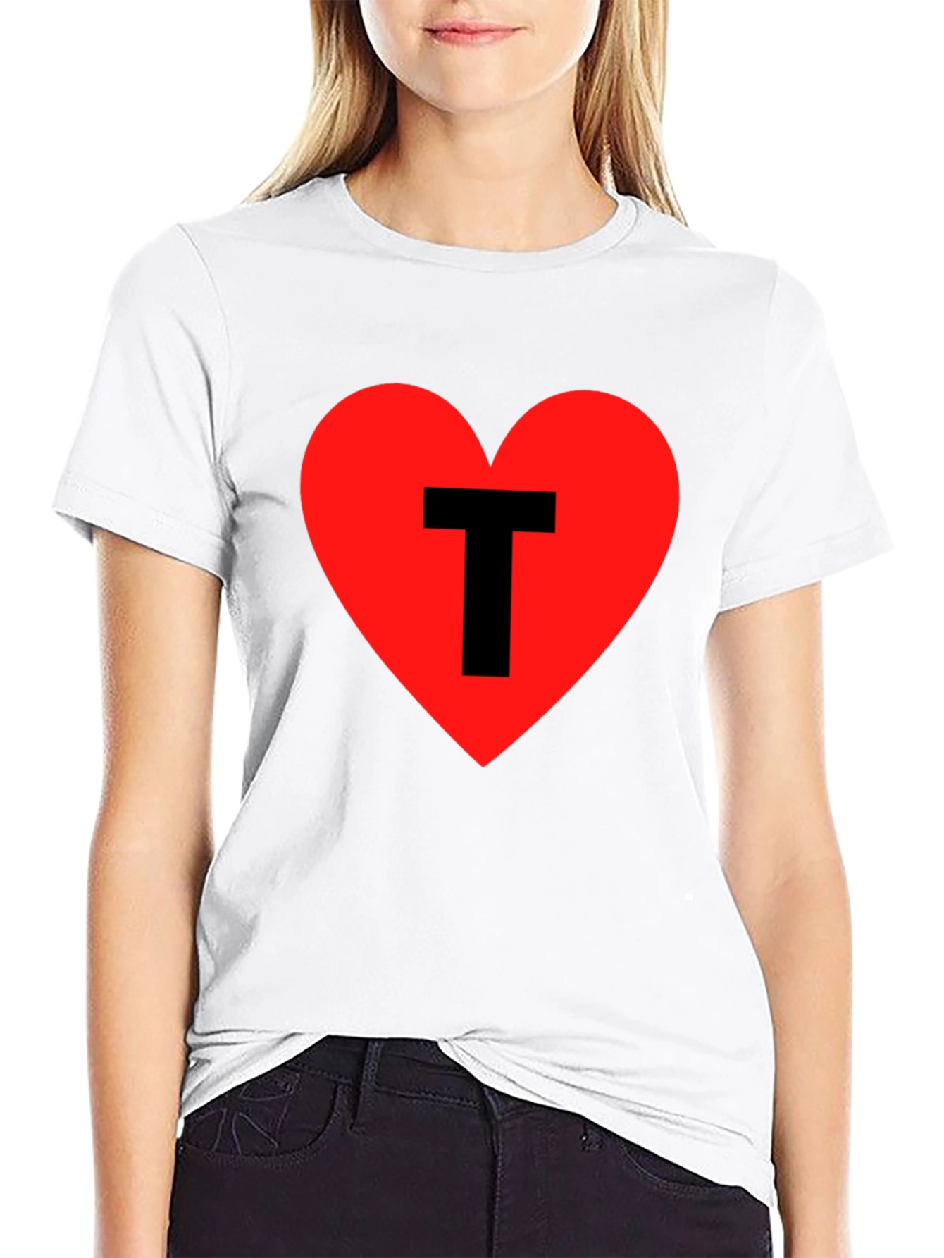 I Heart T - Black Cotton Graphic Tee