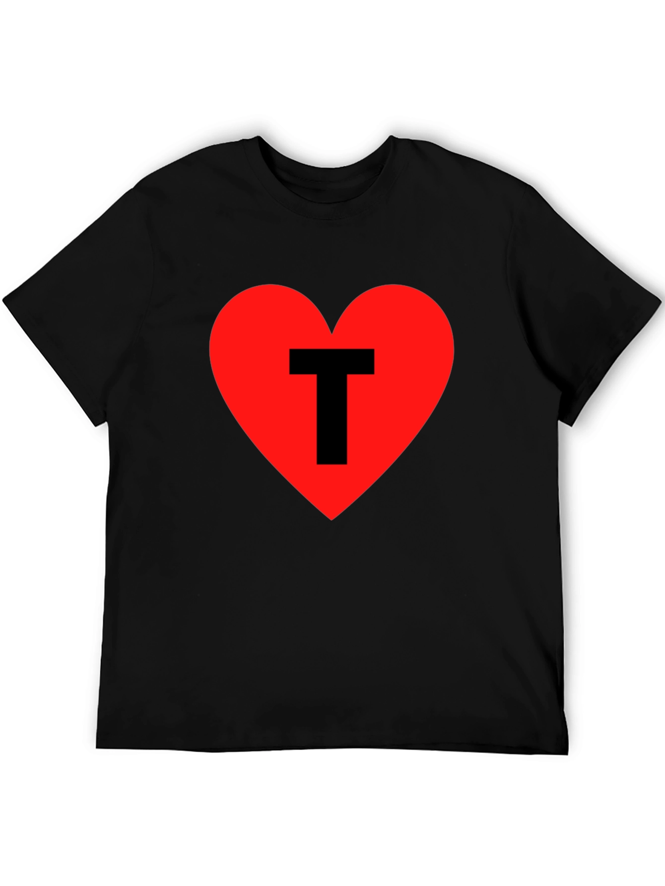 I Heart T - Black Cotton Graphic Tee