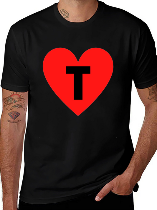 I Heart T - Black Cotton Graphic Tee