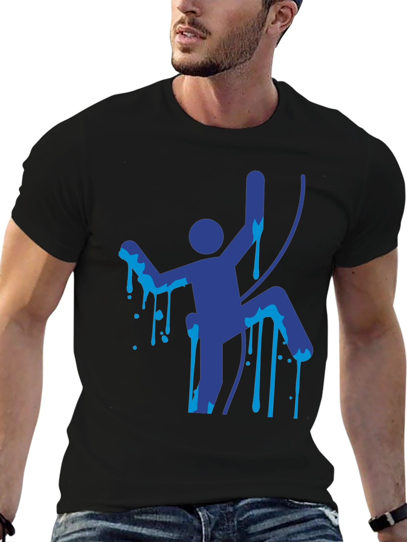 Climbing Man Graphic Tee - Unique Design